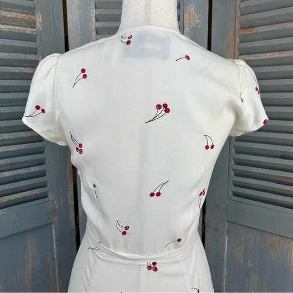 Reformation Raquel Cherry Print Wrap Dress Tart Sz XS - Picture 12 of 16